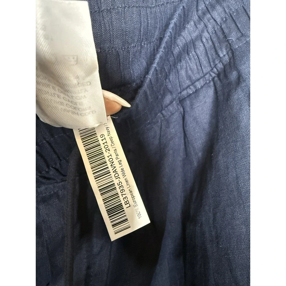 Quince Womens Navy 100% European Linen Wide Leg Pants Size XL Quiet Luxury